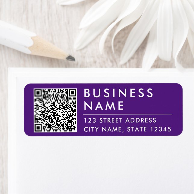 Etiqueta Código QR Web Empresarial Roxa Moderno Simples (Insitu)