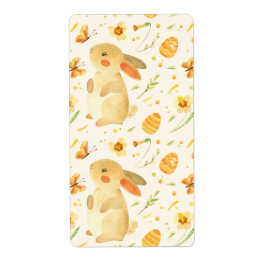 Etiqueta Coelhinho da Páscoa e Borboletas