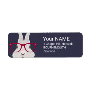 Etiqueta Coelhinho da Páscoa engraçado do hipster com