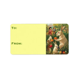 Etiqueta Coelhinhos de Páscoa com Ovos