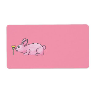 Etiqueta Coelho de coelho cor-de-rosa