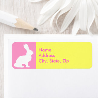 Etiqueta Coelho de Páscoa Rosa Amarelo Personalizado