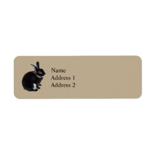 Etiqueta Coelho Mini Rex Escuro e Branco