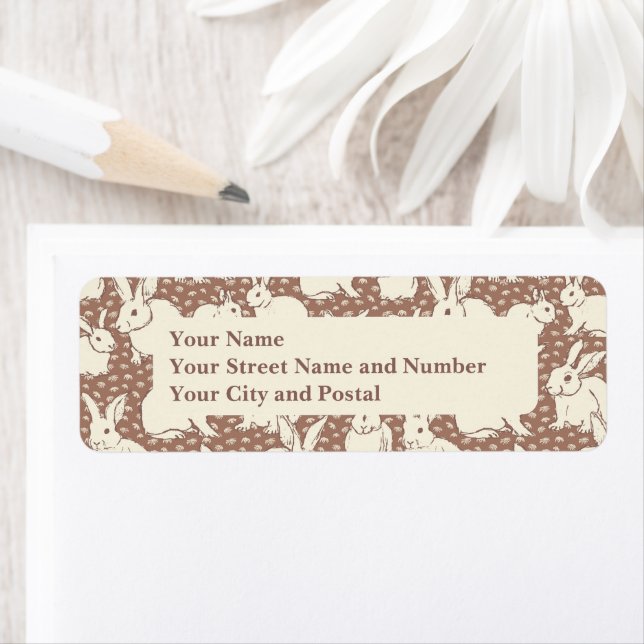 Etiqueta Coelhos fofinhos Bonanza - Mocha Mousse. (Insitu)