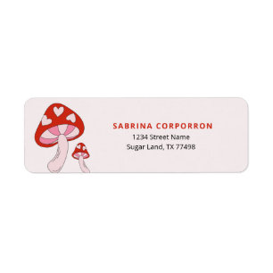 Etiqueta Cogumelo Vermelho e Rosa