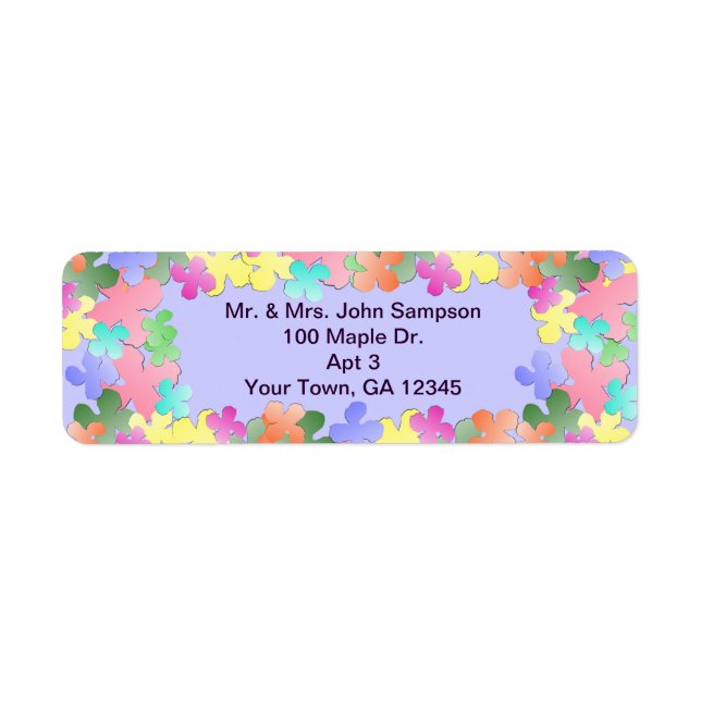 Etiqueta Colagem de Flor de Pastel Personalizada (Frente)