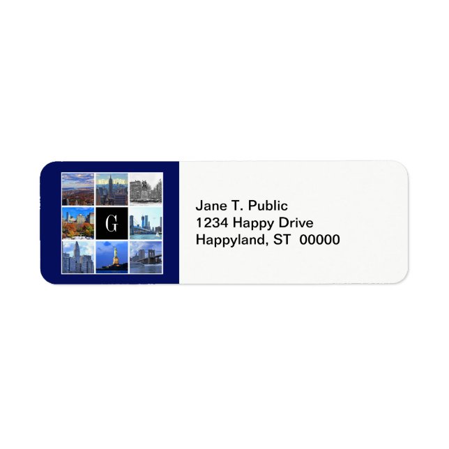 Etiqueta Colagem de Fotos do Nova Iorque Skyline 8 (Frente)