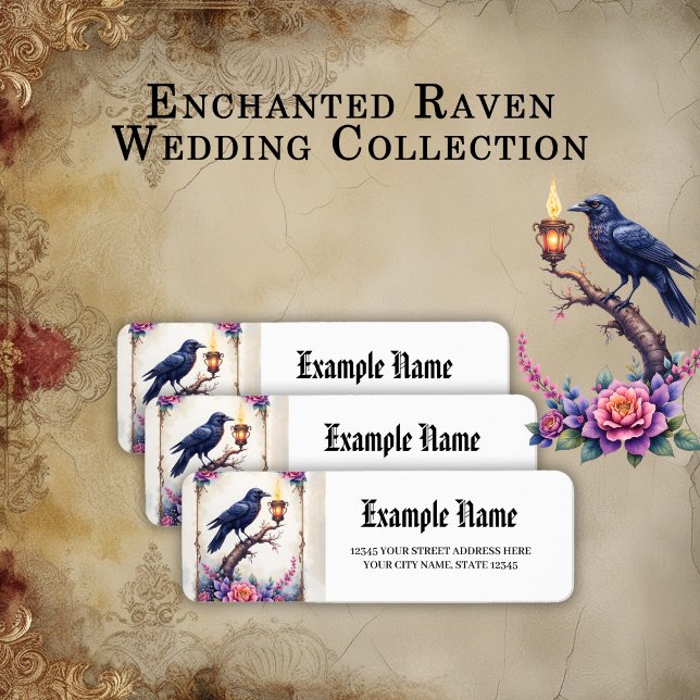 Etiqueta Coleção de Casamento Enchanted Raven Wedding (Criador carregado)