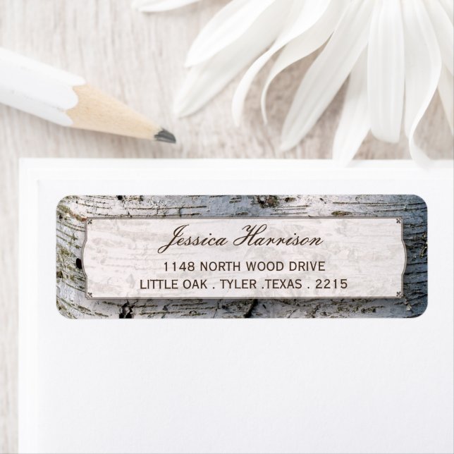 Etiqueta Coleção de Casamentos de Árvore de Prata Rústica (Insitu)