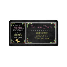 Etiqueta Coleção de Natal de Quadro Chalkboard