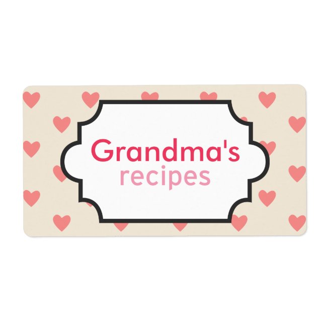 Etiqueta Coleção de Receita de Corações (Frente)