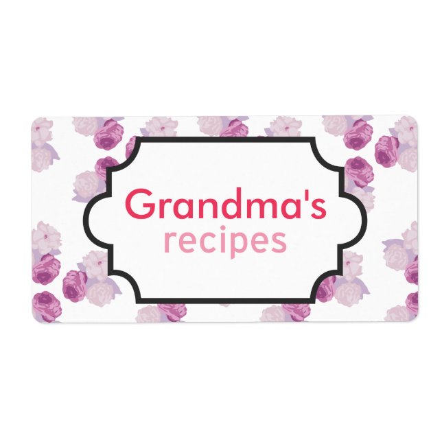 Etiqueta Coleção de Receita de Flor Roxo (Frente)