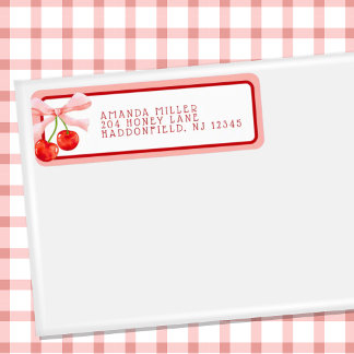 Etiqueta Colette Cherry Pink & Red Return Address