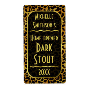 Etiqueta Colheita de Impressão de Peles-Leopardo Personaliz