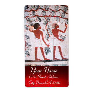 ETIQUETA COLHEITA DE UVAS DE VINHO ANTIGO EGÍPCIO