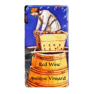 ETIQUETA COLHEITA DE VINHOS DE UVAS ANTIGAS COM BARREIRAS D