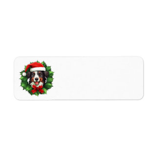 Etiqueta Collie Christmas Wreath