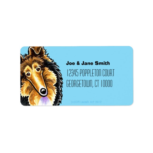 Etiqueta Collie Sheltie Carribean (Frente)