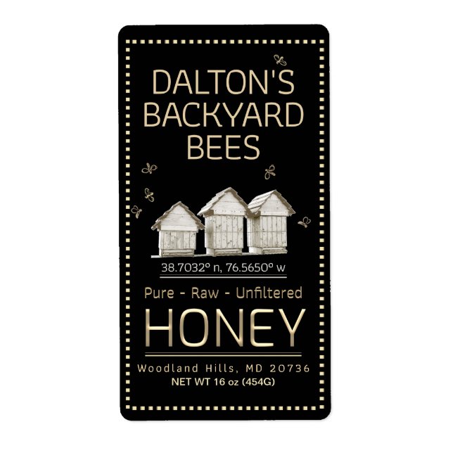 Etiqueta Colmeia do quintal Mel Rótulo do Carro Pequenas Ab (Frente)