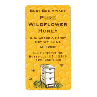 Etiqueta Colmeia e Honeycomb Apiary Personalizado Rotulado