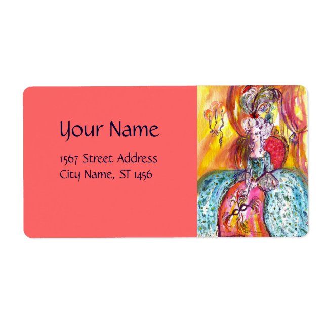 Etiqueta COLOMBINA / Máscara de Mascarada Veneza (Frente)