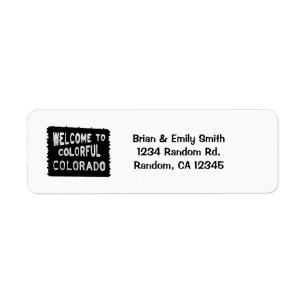 Etiqueta Colorful Colorado black welcome sign labels