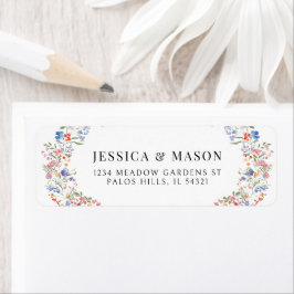 Etiqueta Colorful Wildflower Meadow Flower Return Address