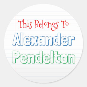 Etiqueta colorida do nome da sala de aula do tema