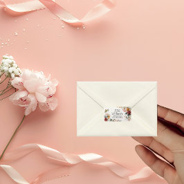 Etiqueta Colorir Endereço de Devolução Floral Boêmia Colori