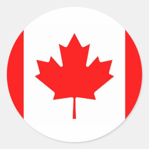 Etiqueta com a bandeira de Canadá