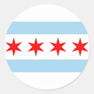 Etiqueta com a bandeira de Chicago, Illinois