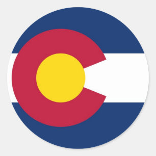 Etiqueta com a bandeira de Colorado