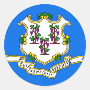 Etiqueta com a bandeira de Connecticut