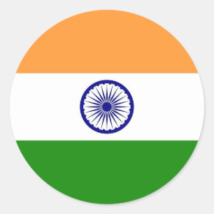 Etiqueta com a bandeira de India