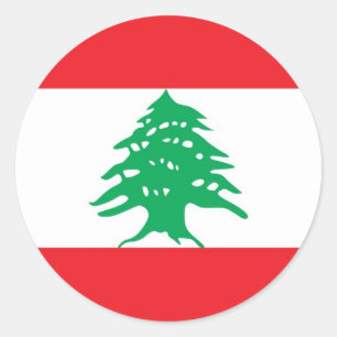 Etiqueta com a bandeira de Líbano