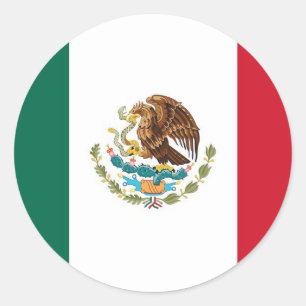 Etiqueta com a bandeira de México