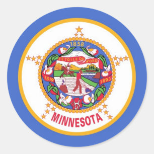 Etiqueta com a bandeira de Minnesota