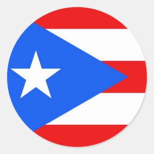 Etiqueta com a bandeira de Puerto Rico
