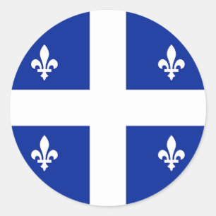 Etiqueta com a bandeira de Quebeque, Canadá