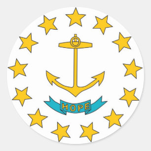 Etiqueta com a bandeira de Rhode - ilha