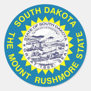 Etiqueta com a bandeira do estado de South Dakota