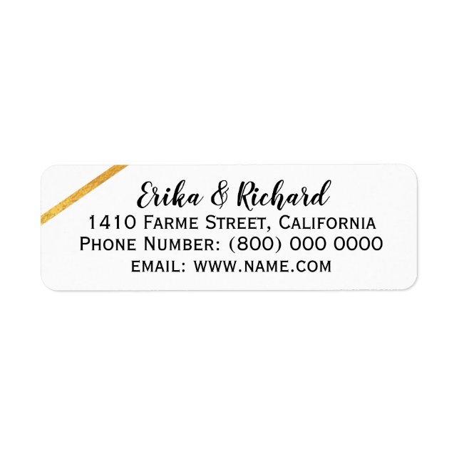 Etiqueta com nomes e informações de endereço (Frente)