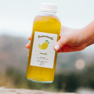 Etiqueta com rótulo de garrafa de limão e limonada