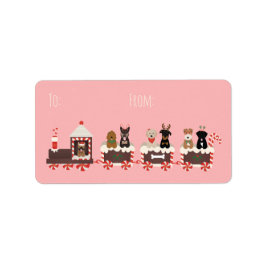 Etiqueta Comboio de Natal de Cão