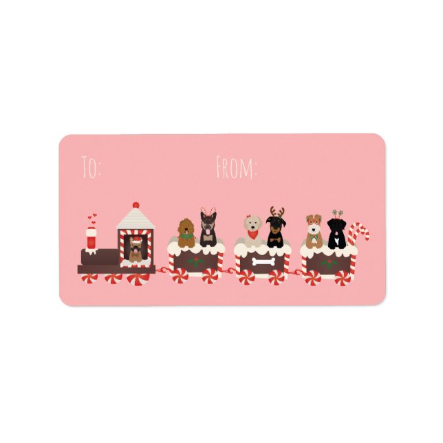 Etiqueta Comboio de Natal de Cão (Frente)