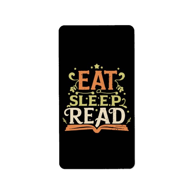 Etiqueta Comer Dormir Ler, Leitura Divertida (Frente)