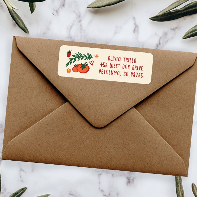 Etiqueta Comida Italiana Isso É Amor Endereço de Casamento  (That's Amore Italian Food CUSTOM Wedding Return Address Label Sticker
)