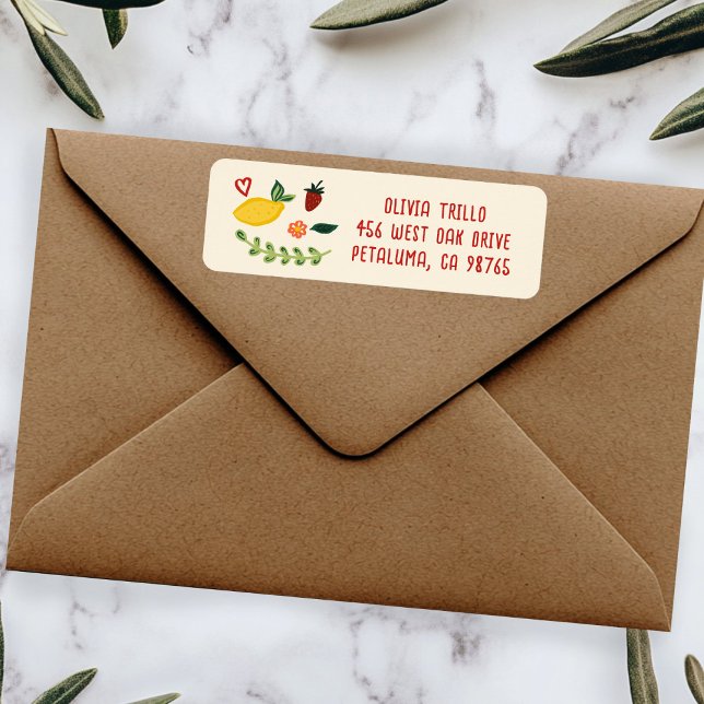 Etiqueta Comida Italiana Isso É Amor Endereço de Casamento  (That's Amore Italian Food CUSTOM Wedding Return Address Label Sticker
)