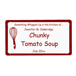Etiqueta Comida Personalizada de Homemade Red Whisk