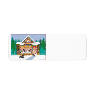 Etiqueta Compro de Natal de Poodle Holiday
